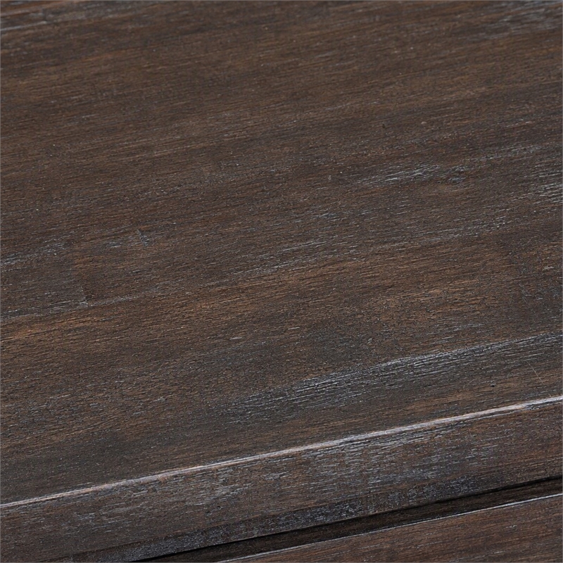 Pemberly Row Salvaged Gray Acacia Wood Sideboard with Wine Storage