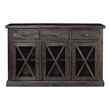 Pemberly Row Salvaged Gray Acacia Wood Sideboard with Wine Storage