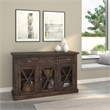 Pemberly Row Salvaged Gray Acacia Wood Sideboard with Wine Storage