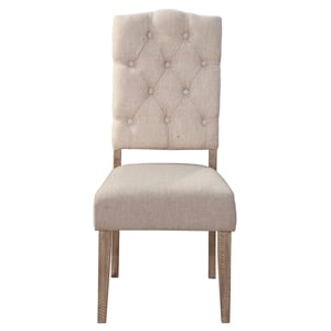 Pemberly Row Set of 2 Parson Chairs in Acacia Wood with Weathered Finish