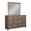 Pemberly Row 6 Drawer Mahogany Dresser in Weathered Grey Finish