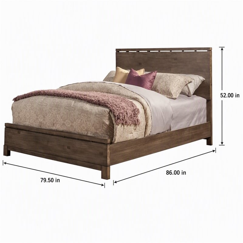 Pemberly Row Standard King Panel Bed in Weathered Grey Finish