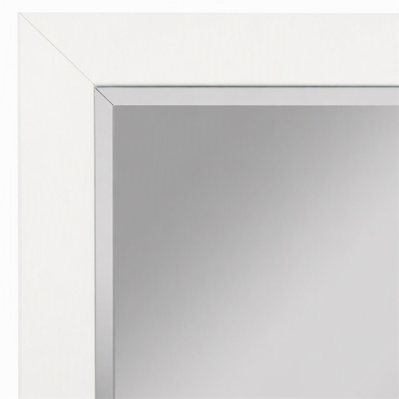 Pemberly Row Wood Bedroom Mirror in Classic White Finish