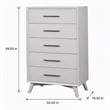 Pemberly Row 5 Drawer Wood Chest in White Finish