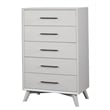 Pemberly Row 5 Drawer Wood Chest in White Finish