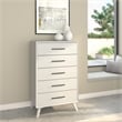 Pemberly Row 5 Drawer Wood Chest in White Finish