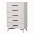 Pemberly Row 5 Drawer Wood Chest in White Finish