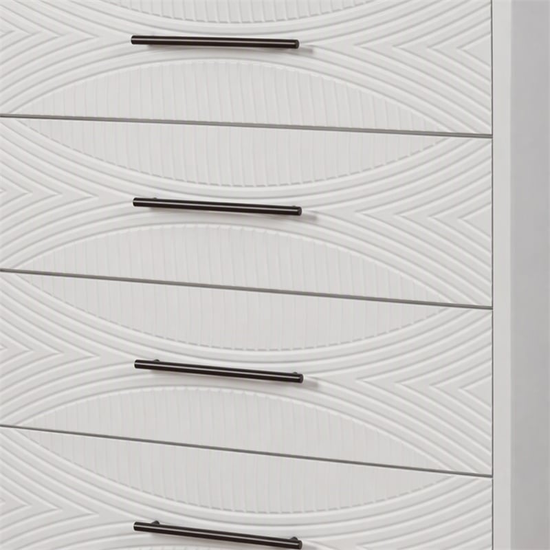 Pemberly Row 5 Drawer Wood Chest in White Finish