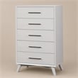 Pemberly Row 5 Drawer Wood Chest in White Finish