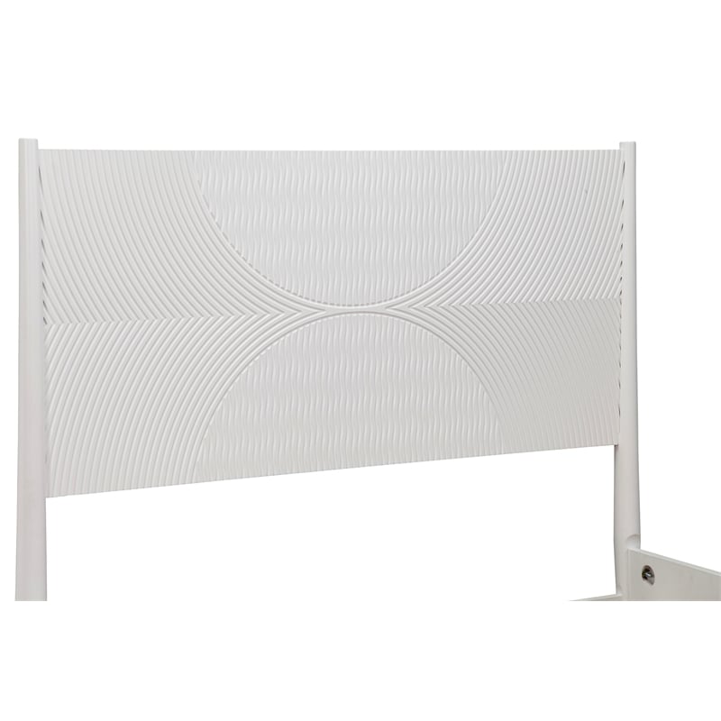 Pemberly Row Full Wood Panel Bed in White Finish
