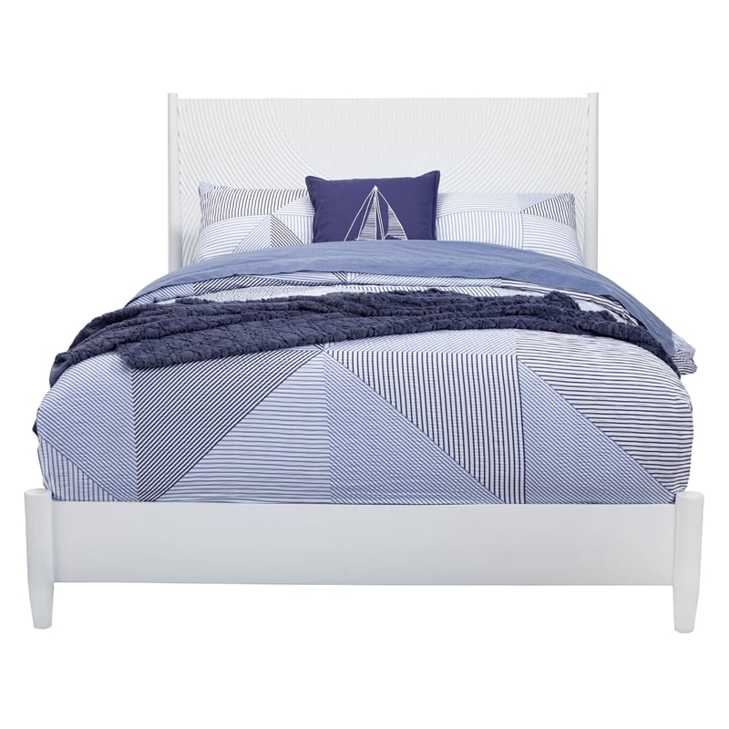 Pemberly Row Full Wood Panel Bed in White Finish