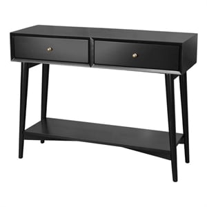 Pemberly Row 42&quotW Console Table in Mahogany with Black Finish