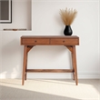 Pemberly Row Mini Writing Desk in Chestnut Brown with Felt-Lined Drawers