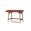Pemberly Row Mini Writing Desk in Chestnut Brown with Felt-Lined Drawers