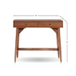 Pemberly Row Mini Writing Desk in Chestnut Brown with Felt-Lined Drawers