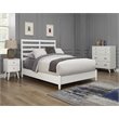 Pemberly Row Full Wood Bed with Slat Back Headboard in White