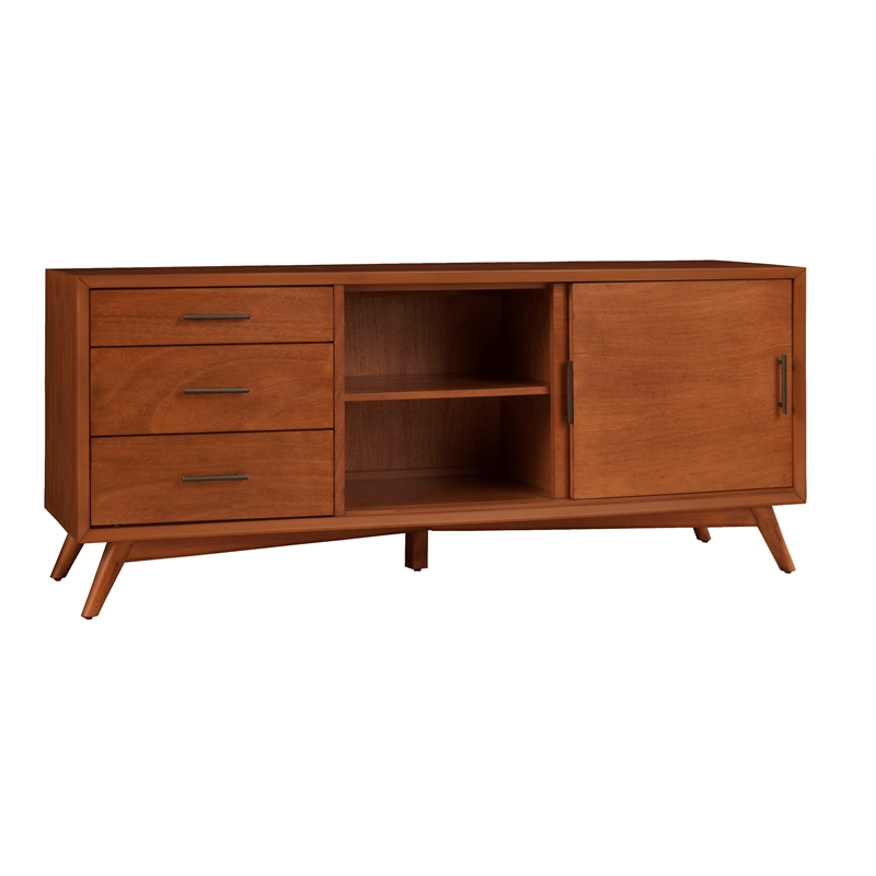 Pemberly Row Large Mahogany TV Console with Acorn Brown Finish