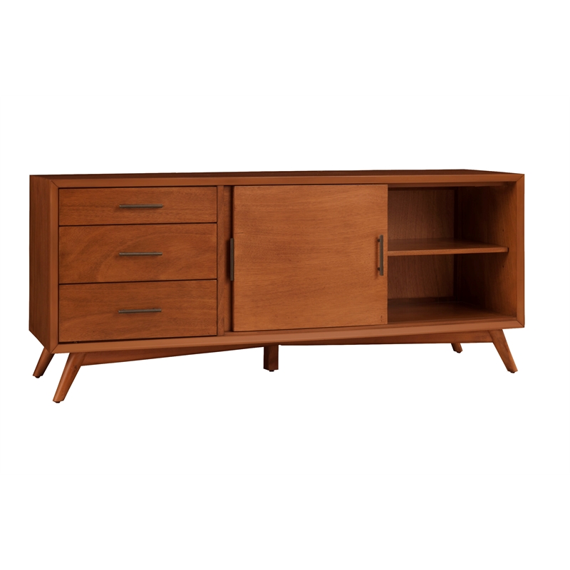 Pemberly Row Large Mahogany TV Console with Acorn Brown Finish