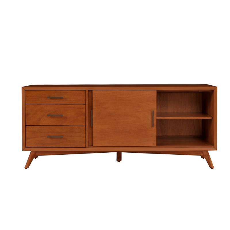 Pemberly Row Large Mahogany TV Console with Acorn Brown Finish