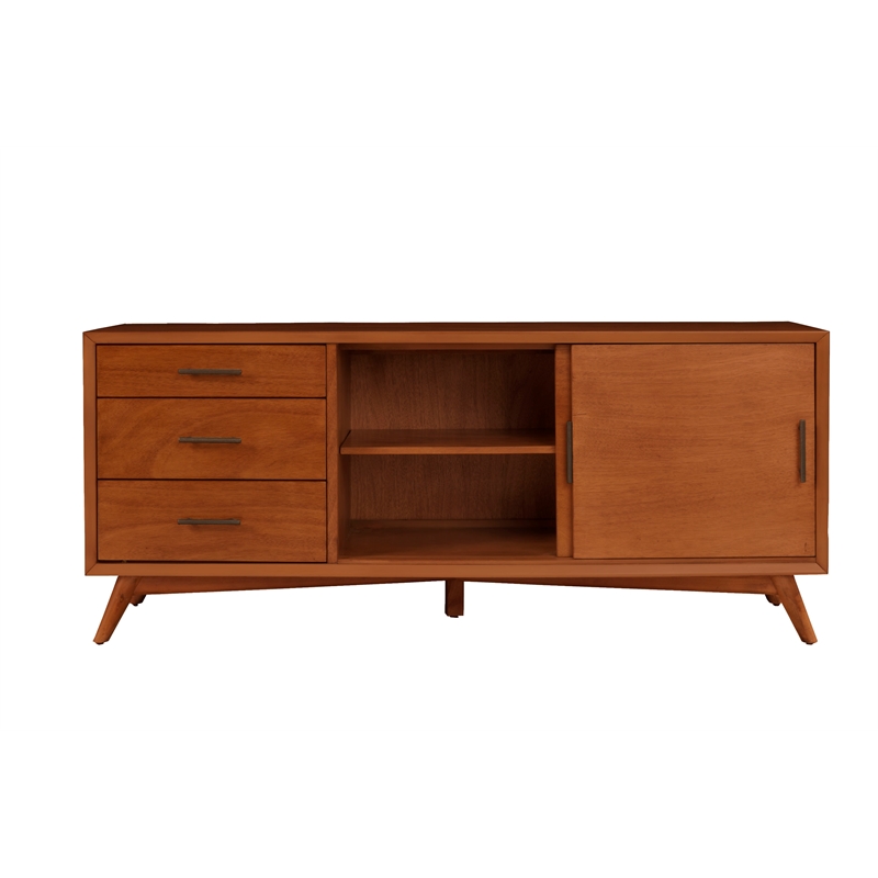 Pemberly Row Large Mahogany TV Console with Acorn Brown Finish
