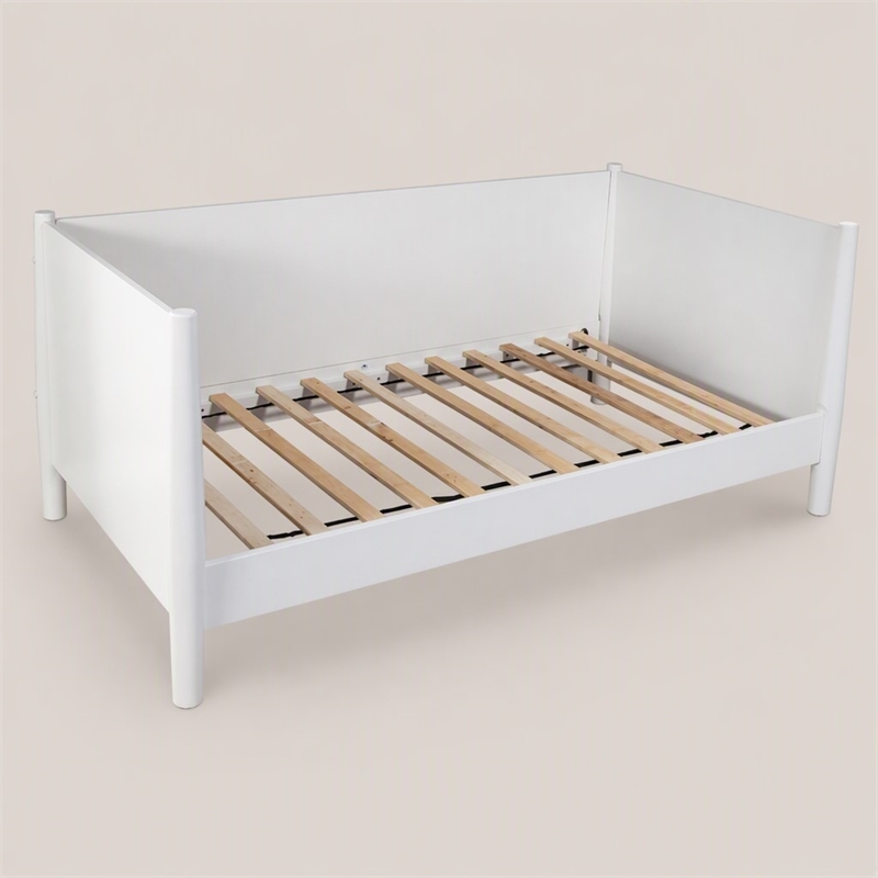 Pemberly Row Mid Century Twin Size Day Bed in White Finish