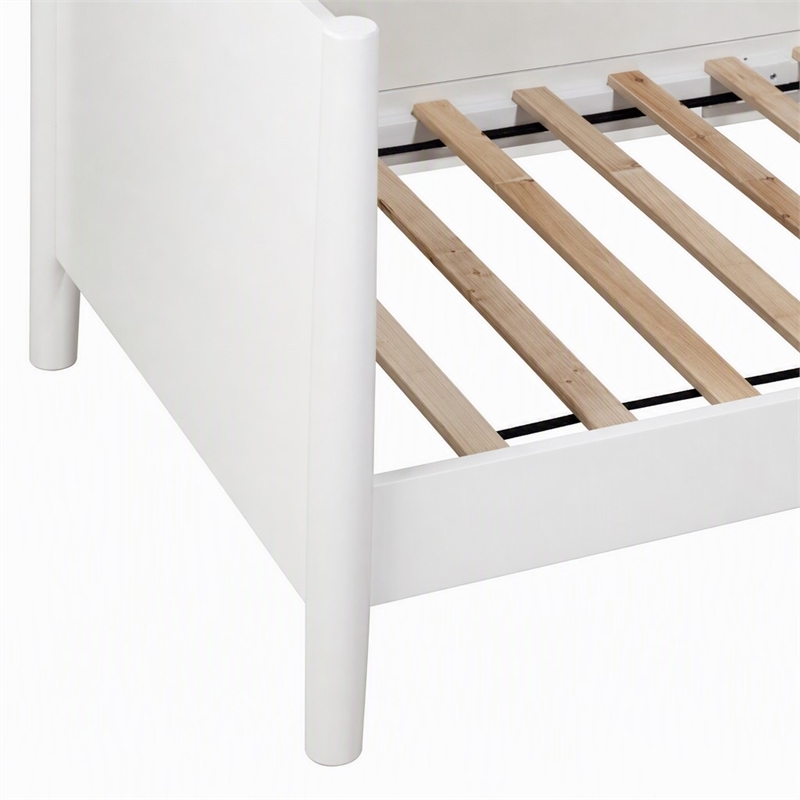 Pemberly Row Mid Century Twin Size Day Bed in White Finish