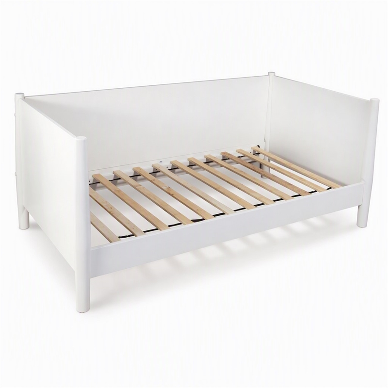 Pemberly Row Mid Century Twin Size Day Bed in White Finish