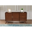 Pemberly Row Wood 3-Drawer Sideboard in Walnut Finish with Mahogany