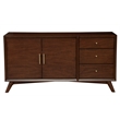 Pemberly Row Wood 3-Drawer Sideboard in Walnut Finish with Mahogany