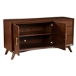 Pemberly Row Wood 3-Drawer Sideboard in Walnut Finish with Mahogany