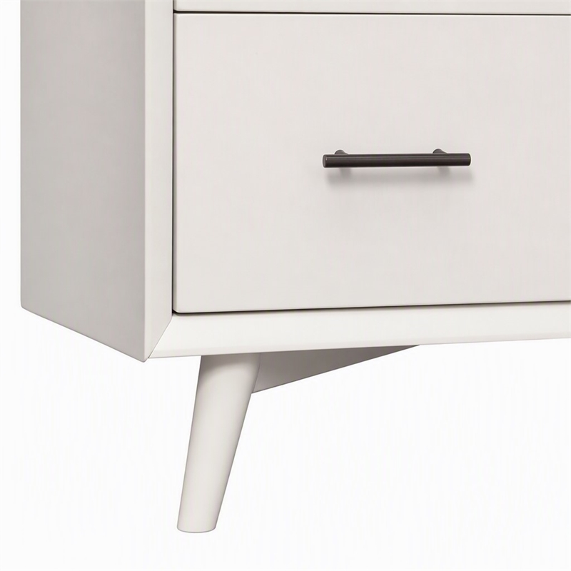 Pemberly Row Mid Century Modern 4 Drawer Chest in White Mahogany