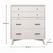Pemberly Row Mid Century Modern 4 Drawer Chest in White Mahogany