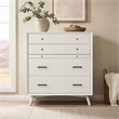Pemberly Row Mid Century Modern 4 Drawer Chest in White Mahogany