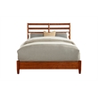 Pemberly Row Full Wood Bed with Slat Back Headboard in Brown Acorn Finish