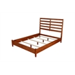 Pemberly Row Full Wood Bed with Slat Back Headboard in Brown Acorn Finish