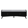 Pemberly Row Mahogany Wood Bench in Black Finish with Felt-Lined Drawer