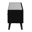 Pemberly Row Mahogany Wood Bench in Black Finish with Felt-Lined Drawer