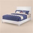 Pemberly Row Mid Century Modern King Panel Bed in White Wood Finish