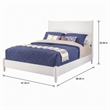 Pemberly Row Mid Century Modern King Panel Bed in White Wood Finish