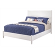 Pemberly Row Mid Century Modern King Panel Bed in White Wood Finish