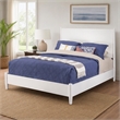 Pemberly Row Mid Century Modern King Panel Bed in White Wood Finish