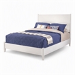 Pemberly Row Mid Century Modern King Panel Bed in White Wood Finish