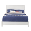 Pemberly Row Mid Century Modern Queen Panel Bed in White Wood Finish