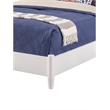 Pemberly Row Mid Century Modern Queen Panel Bed in White Wood Finish