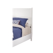 Pemberly Row Mid Century Modern Queen Panel Bed in White Wood Finish