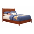 Pemberly Row Mid Century Queen Wood Panel Bed in Acorn Brown Finish