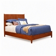 Pemberly Row Mid Century Queen Wood Panel Bed in Acorn Brown Finish
