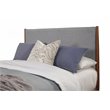 Pemberly Row Mid Century Full Wood Panel Bed with Gray Upholstery