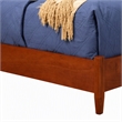 Pemberly Row Mid Century Full Size Wood Panel Bed in Acorn Brown Finish
