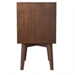 Pemberly Row Mid Century Walnut 2 Drawer Nightstand with Felt-Lined Storage